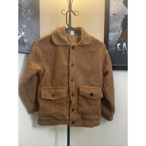 Shein Boys 9y Teddy-Lined Brown Lightweight  Collared Jacket